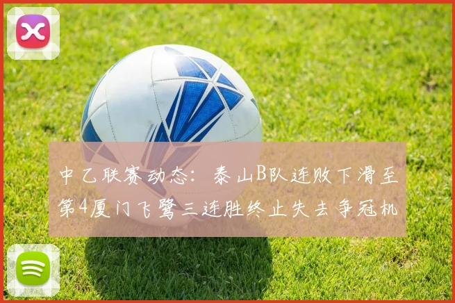 中乙联赛动态：泰山B队连败下滑至第4厦门飞鹭三连胜终止失去争冠机会
